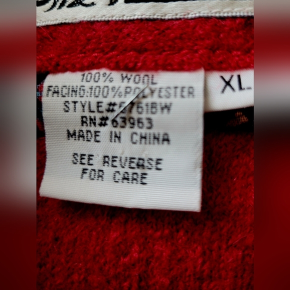 TRIA Women's 100%Wool Jacket Zip Front Boiled Wool Maroon XL - Picture 4 of 16